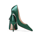 2019 High Heel Women's Pumps Green Silk x19-c156c Ladies Wedding Bride Shoes Heels for women custom